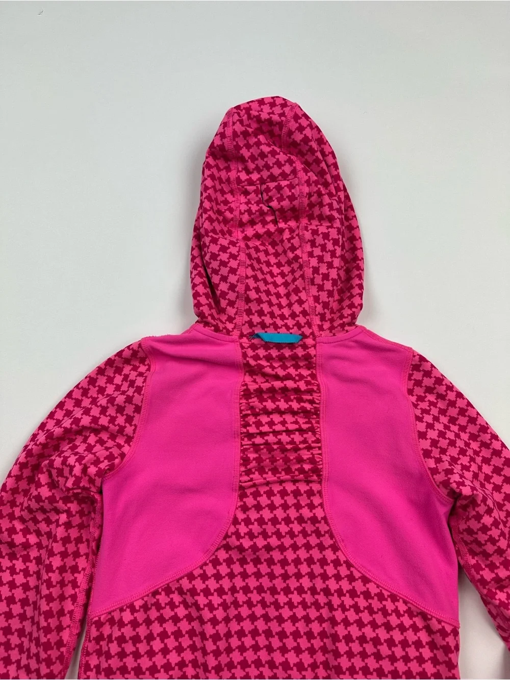 Ivivva Girls Reversible Pink Houndstooth Reversible Full Zip Jacket Size 8